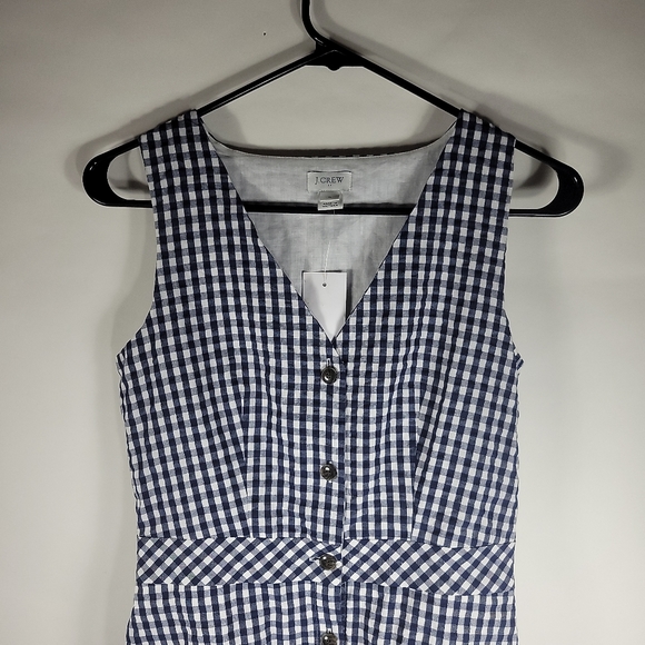 J. Crew Black and White  Gingham  Dress Black White  Sz 0 A17 - Picture 2 of 6